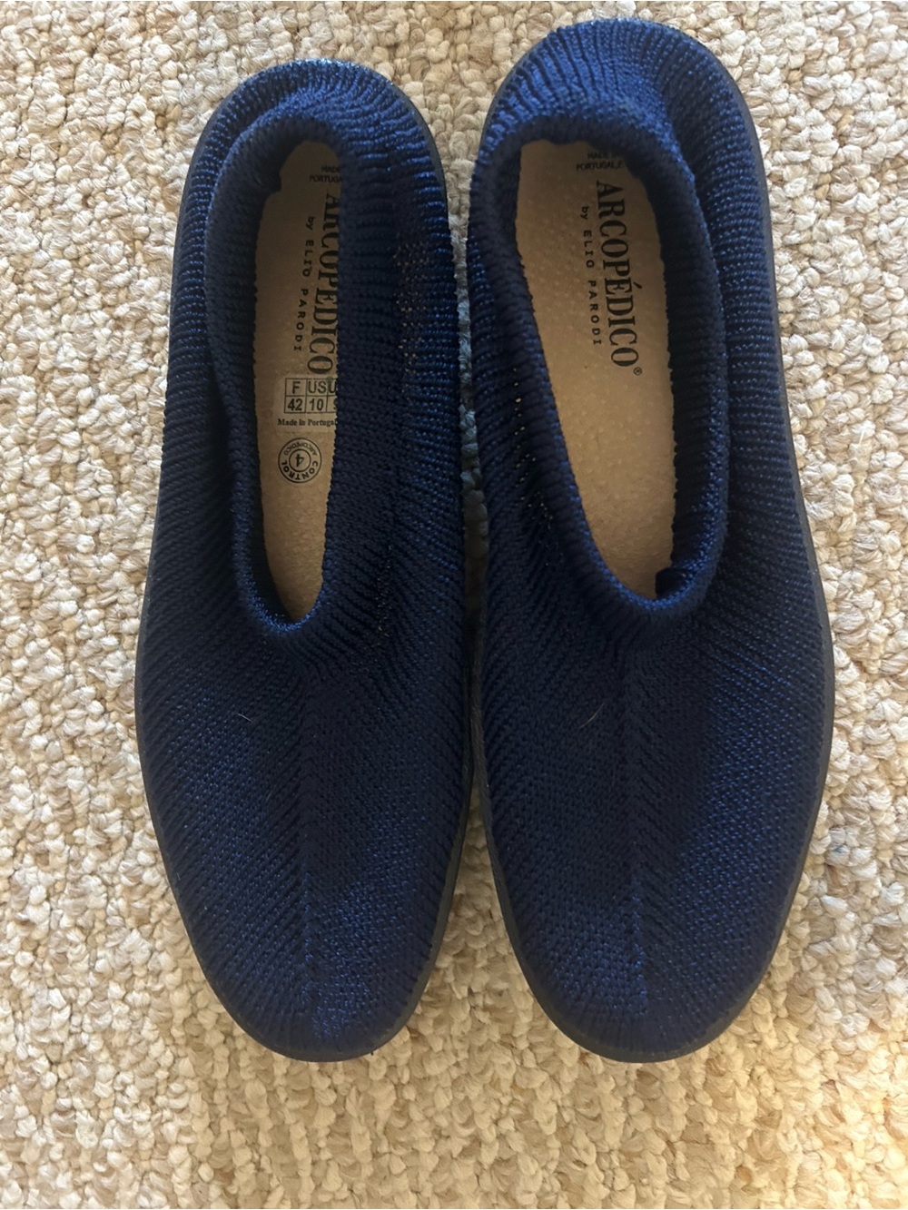 Arcopedico Blue Knit Comfort Slip-Ons